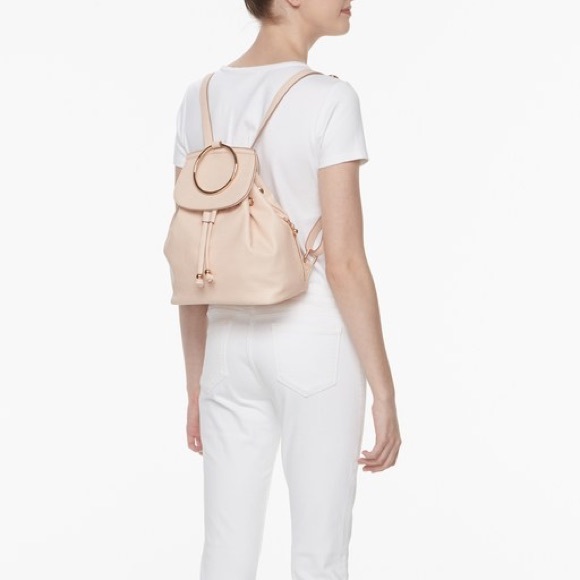 LC LAUREN CONRAD Saddle Tan O-Ring Backpack Bag - Picture 4 of 5